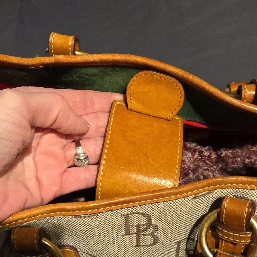 Dooney & Bourke Beige and Brown Signature Tote - Picture 7 of 16